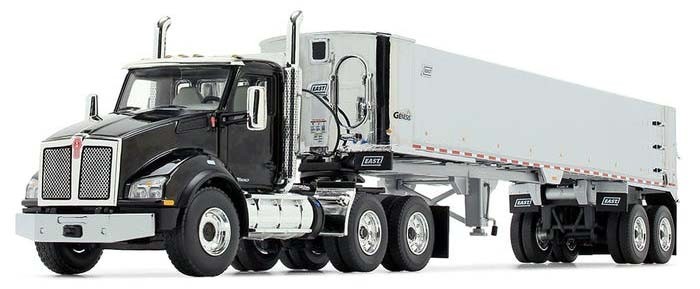 Kenworth T880 with East Genesis End Dump Trailer-Black/Chrome