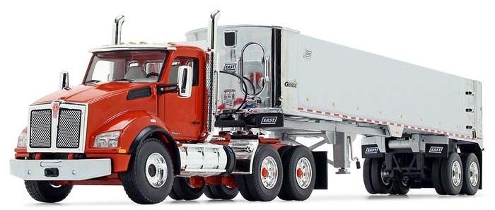  Kenworth T880 with East Genesis End Dump Trailer-Burnt Orange/Chrome