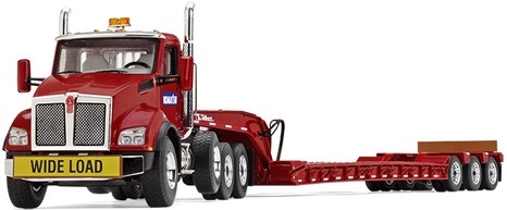 Kenworth T880 with Tri-Axle Lowboy Trailer 
