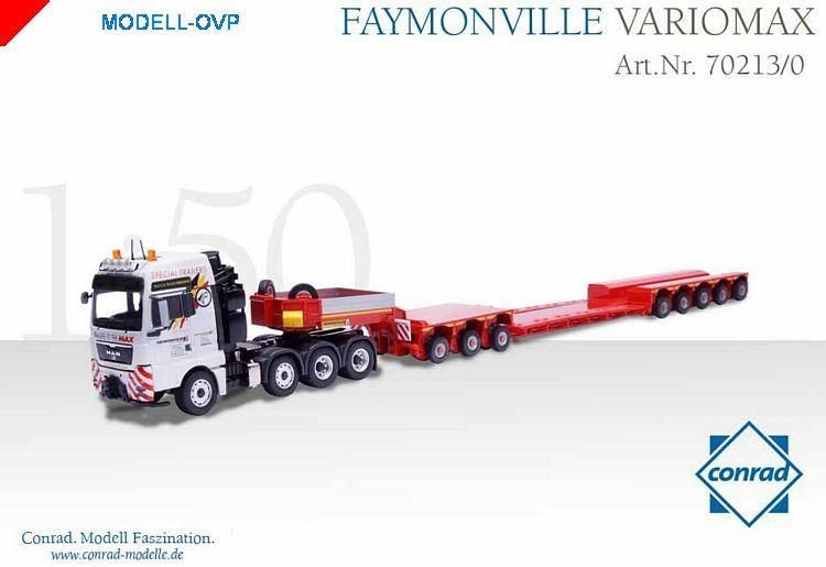 MAN TGA 4 axle tractor with FAYMONVILLE VARIOMAX  4 axle trailer with 3 axle dolly