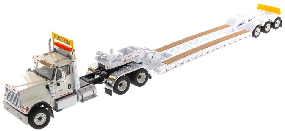 International HX520 Tandem Day Cab Tractor with XL 120 Lowboy Trailer in White