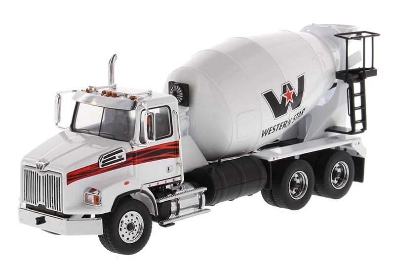 Western Star 4700 SF Concrete Mixer Truck in White with White Drum