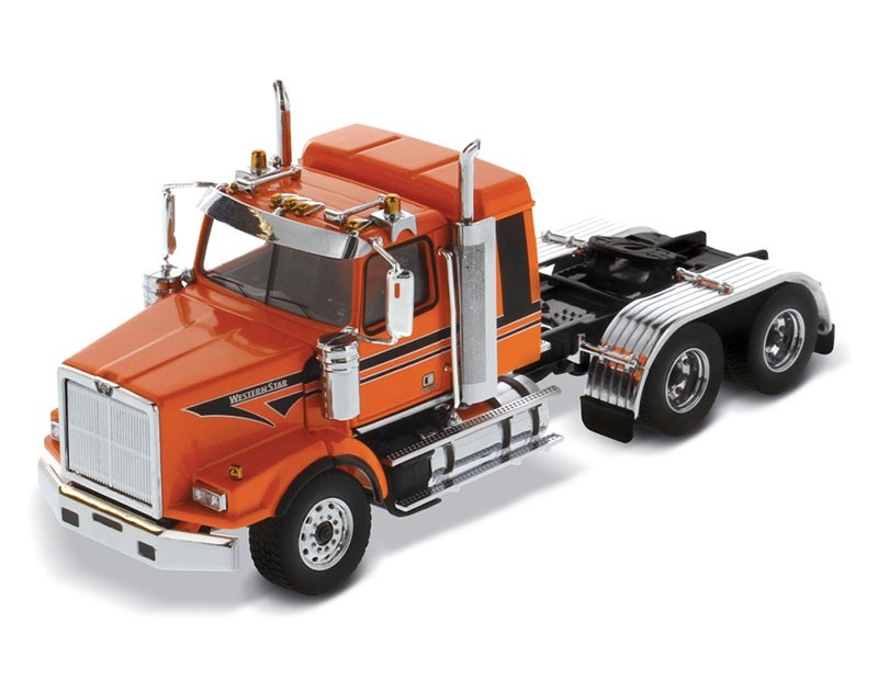 Western Star 4900 SB Sleeper Tandem Tractor Cab in Metallic Orange with Black Stripes - Cab Only
