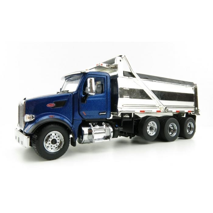 Peterbilt 567 Dump Truck in Legendary Blue with Chrome Dump Body