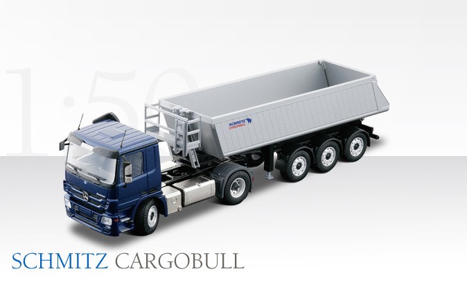 Mercedes Actros with Schmitz CARGOBULL 3 axle dump trailer