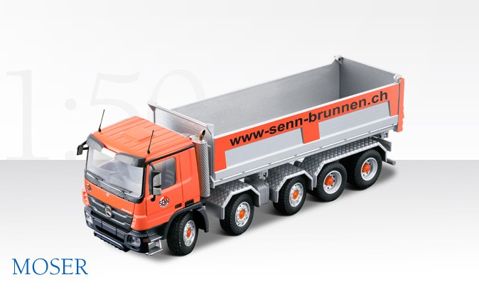 Mercedes 5 axle truck with MOSER dump body marked for Senn Trucking 