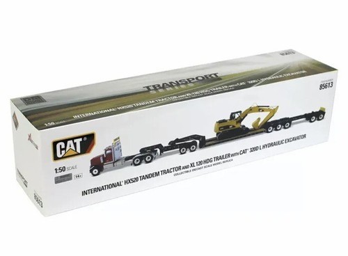 International HX520 Tandem Tractor-XL 120 HDG trailer with a CAT 320DL Excavator