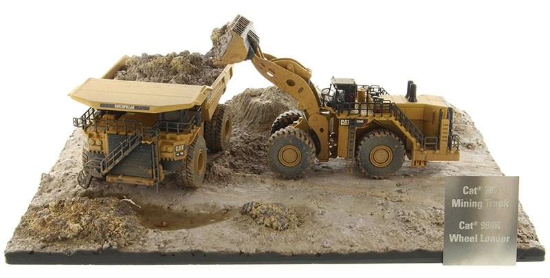 Weathered Caterpillar 994K Wheel Loader and CAT 797 Mining Truck - Weathering Series