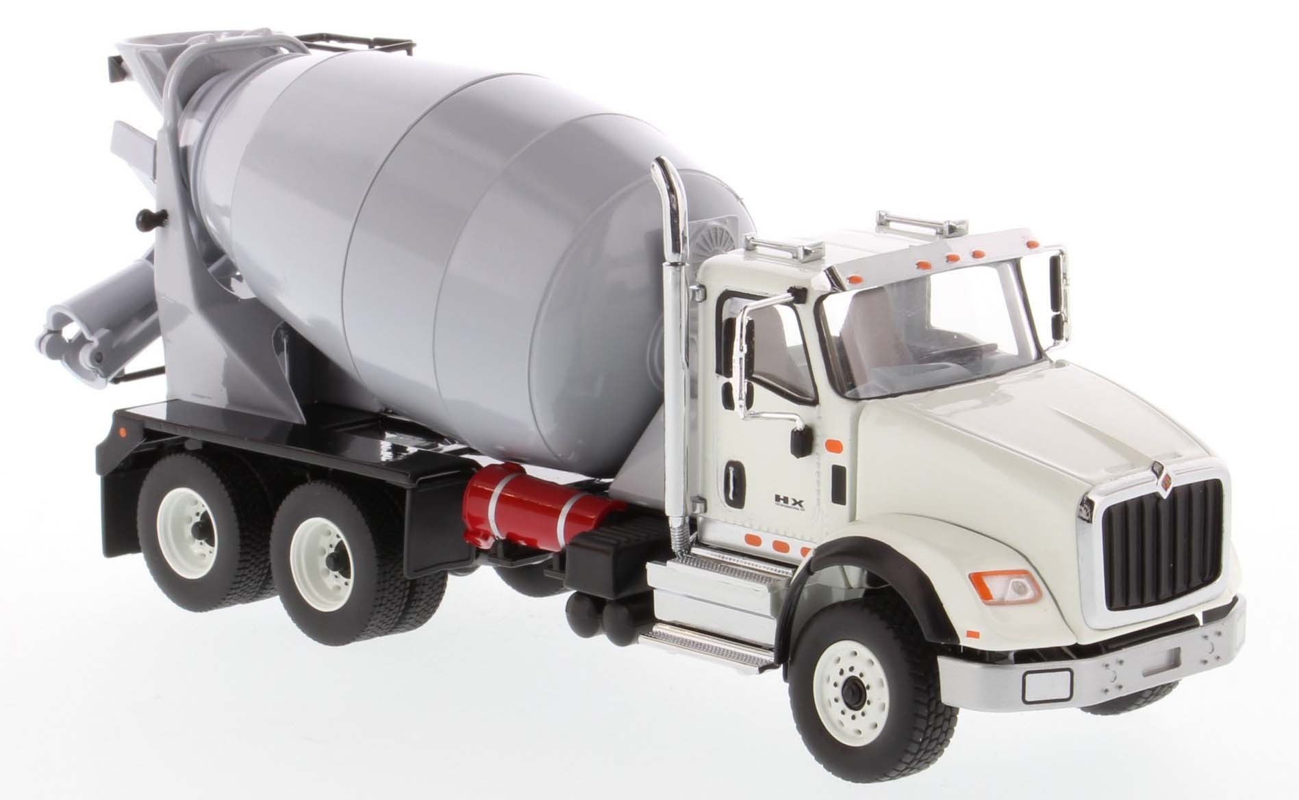 International HX615 Concrete Mixer in White with Light Grey Mixer Drum