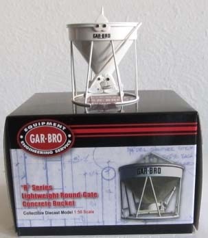 Gar-Bro "R" Series Lightweight Round-Gate Concrete Bucket-WHITE
