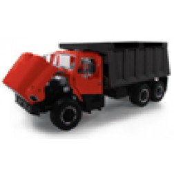 International S-Series dump truck-Red cab/black box