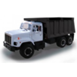 International S-Series dump truck-White cab/black box