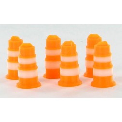 Traffic Barrels - 6 pack orange and white - ABS plastic - Made in the USA 