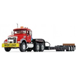 Mack Granite® MP and Talbert® Tri-Axle Lowboy-Red/Black