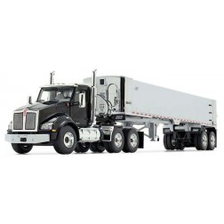 Kenworth T880 with East Genesis End Dump Trailer-Black/Chrome