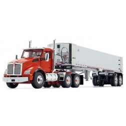  Kenworth T880 with East Genesis End Dump Trailer-Burnt Orange/Chrome