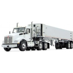 Kenworth T880 with East Genesis End Dump Trailer-White/Chrome