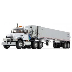 Mack Granite MP and East Genesis End Dump Trailer-White/Chrome