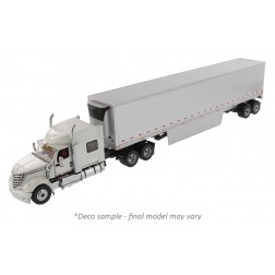 International LoneStar Day Cab in Silver with 53' Chrome plated Refrigerated Trailer with Skirts