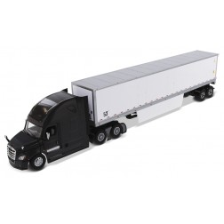 Freightliner New Cascadia with Sleeper in Black and 53' Dry Van Trailer with Skirts