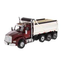 Kenworth T880 SBFA Dump Truck in Radiant Red with Chrome Plated Dump Bed