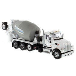 Peterbilt 567 Cab in White with Gray McNeilus Bridgemaster Concrete Mixer