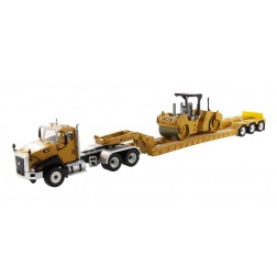 Caterpillar CT660 Day Cab with XL 120 Low-Profile HDG Lowboy Trailer and Cat CB-534D XW Vibratory Asphalt Compactor