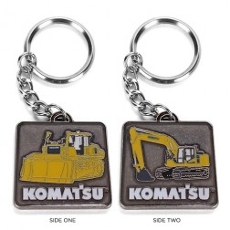 KOMATSU Dozer and Excavator Two-Sided Keychain