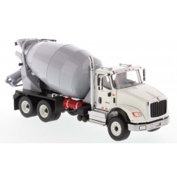 International HX615 Concrete Mixer in White with Light Grey Mixer Drum