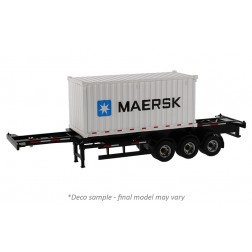 Skeletal Trailer with 20' Shipping Container