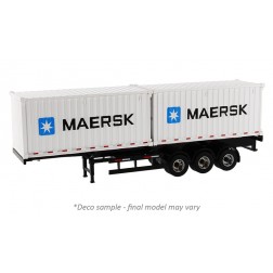 Skeletal Trailer with Two 20' Shipping Containers