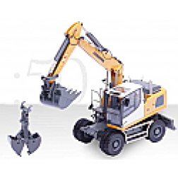 Lieberr A920 wheel excavator with clam bucket