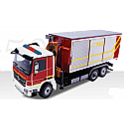 Mercedes Actros with roll off fire rescue body